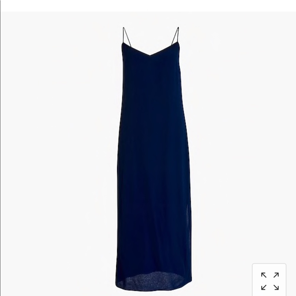 JCREW petite midi slip dress navy